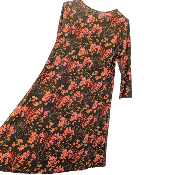 Garnet Hill Dress Womens XS Brown Fall Autumn Coral Lyocell Stretch Soft Comfy - Picture 8 of 9